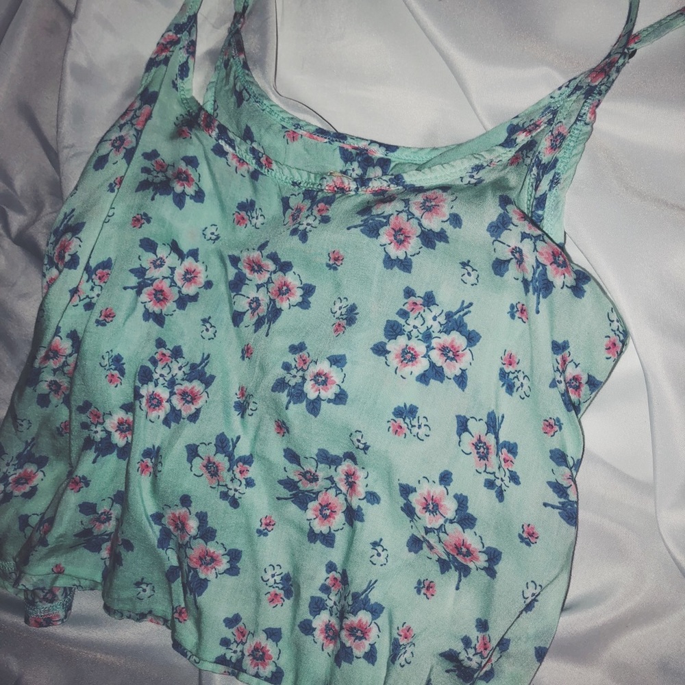 Hollister mint/floral tanktop